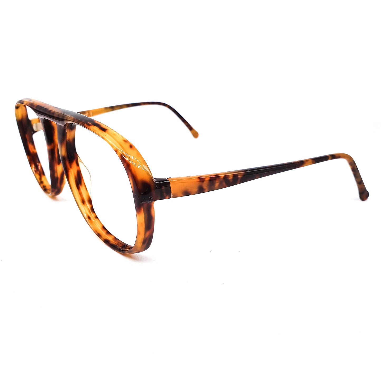 Errebi gents 1970s NOS oversized square eyeglasses hand made Italy in brown tortoise cellulose acetate, geeky and classic