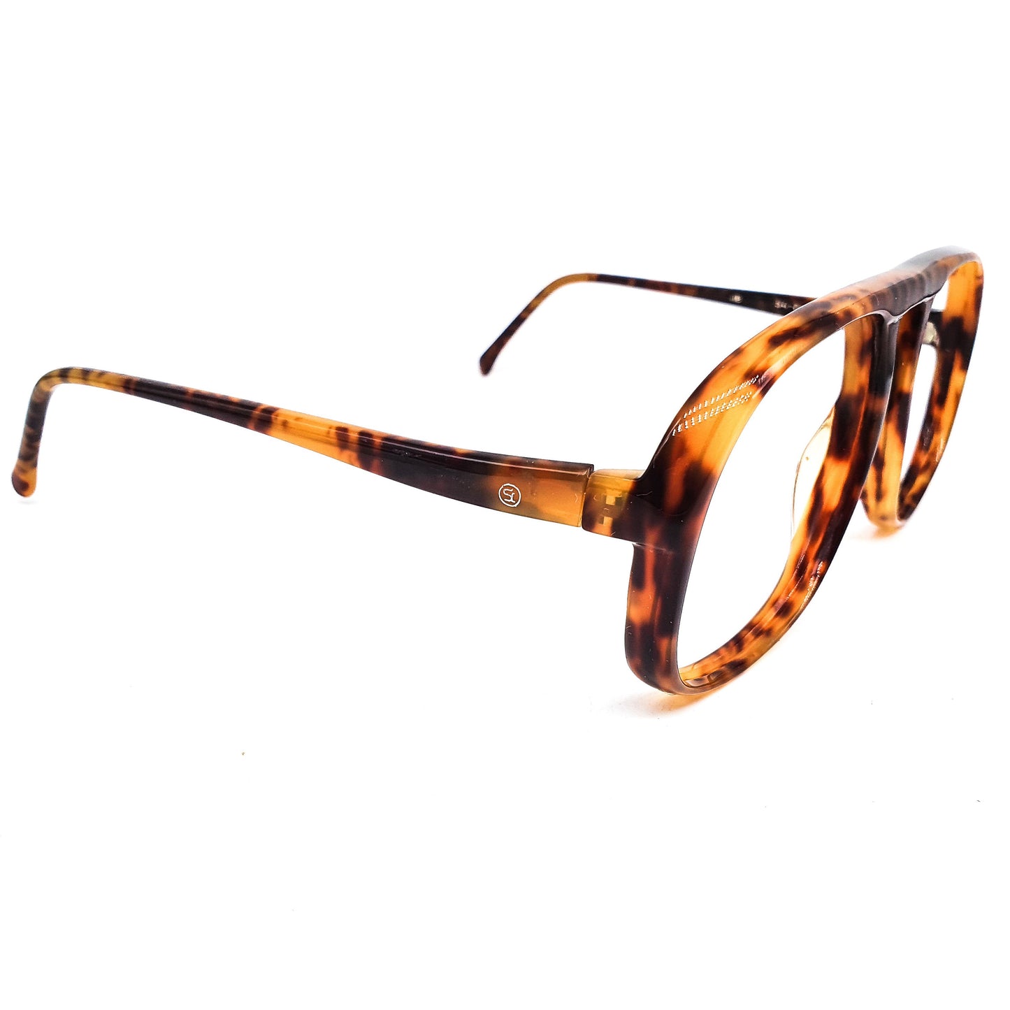 Errebi gents 1970s NOS oversized square eyeglasses hand made Italy in brown tortoise cellulose acetate, geeky and classic