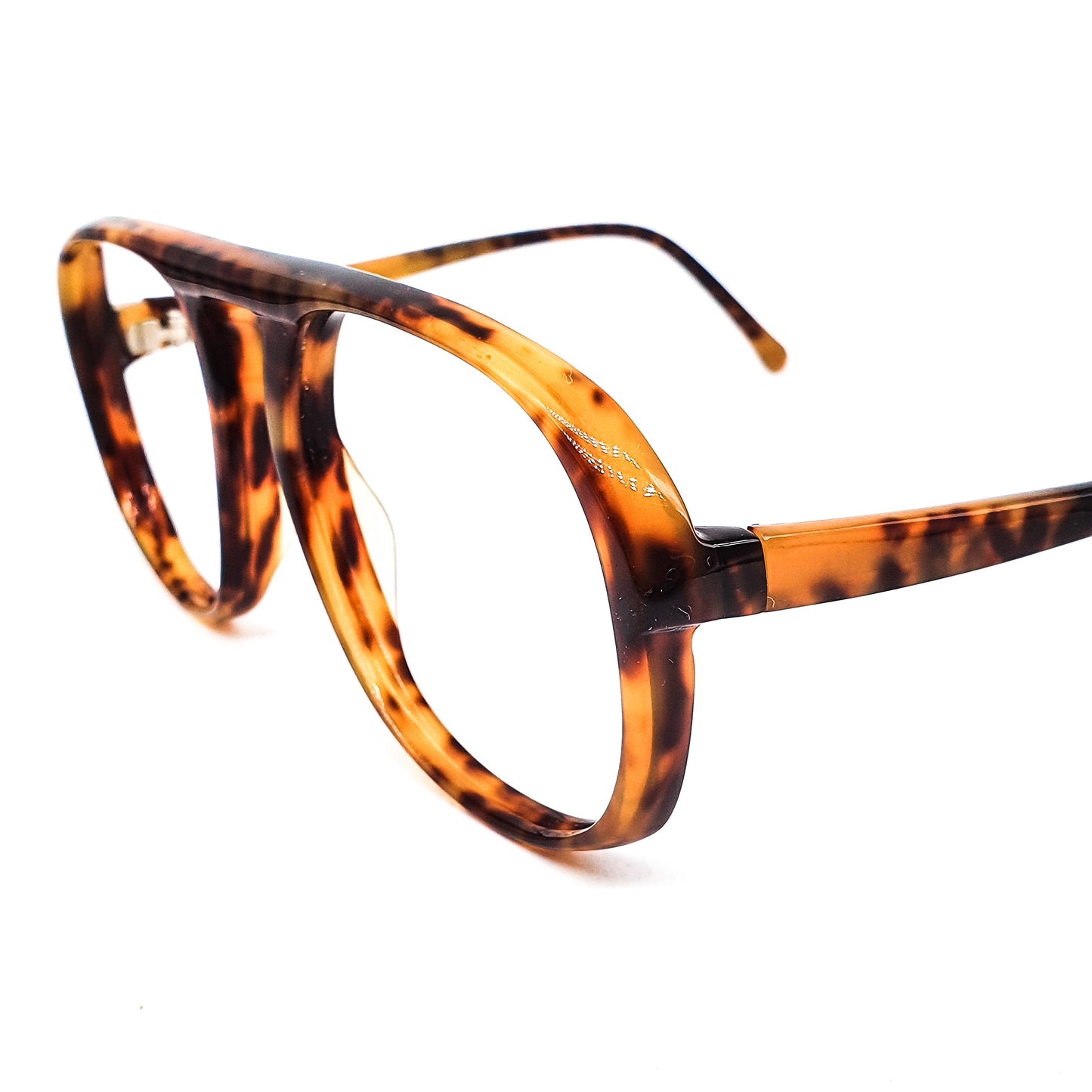 Errebi gents 1970s NOS oversized square eyeglasses hand made Italy in brown tortoise cellulose acetate, geeky and classic