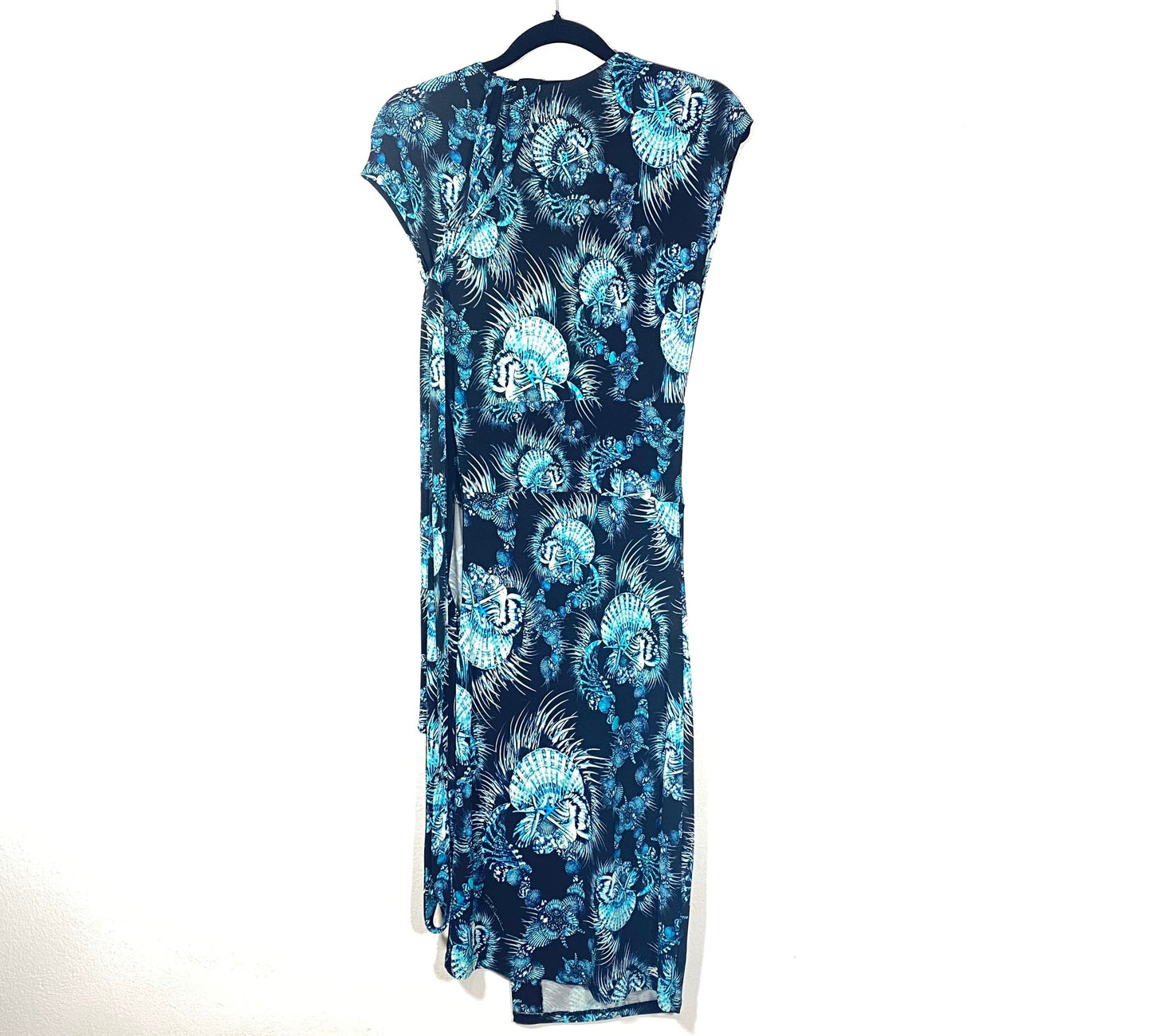 Just Cavalli Black / blue sea shells & stars long viscose dress, mint condition.