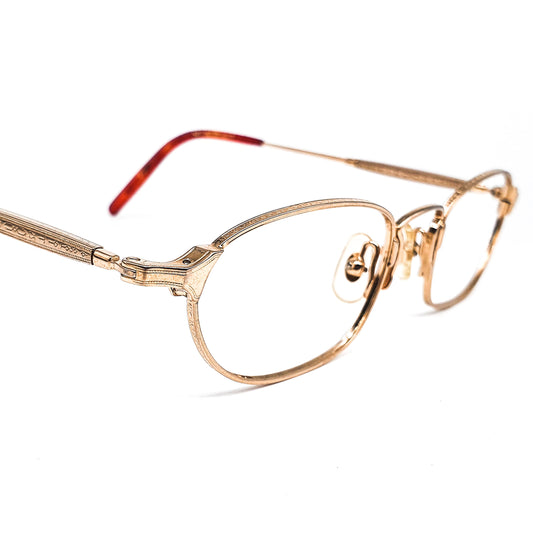 Matsuda square lenses with round corner metallic minimal eyeglasses made in Japan, 1980s NOS