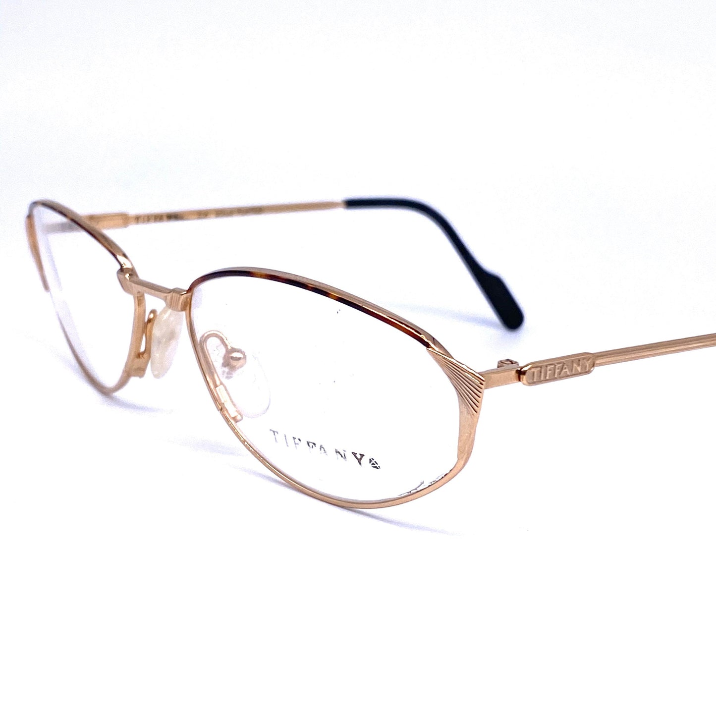 Tiffany T59 oval 23k gold ladies eyeglasses frames made in Italy, 1980s NOS