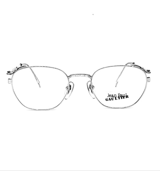 Junior Gaultier 55-3173 vintage square titanium steampunk eyeglasses frames Japan, 1980s NOS