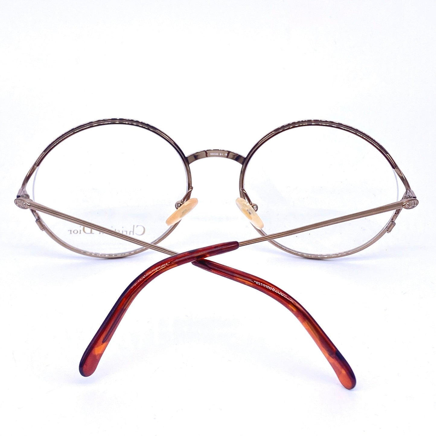 Christian Dior 3500 round oversized eyeglasses frames, coming in yellow or pink gold, no’s 80s Austria