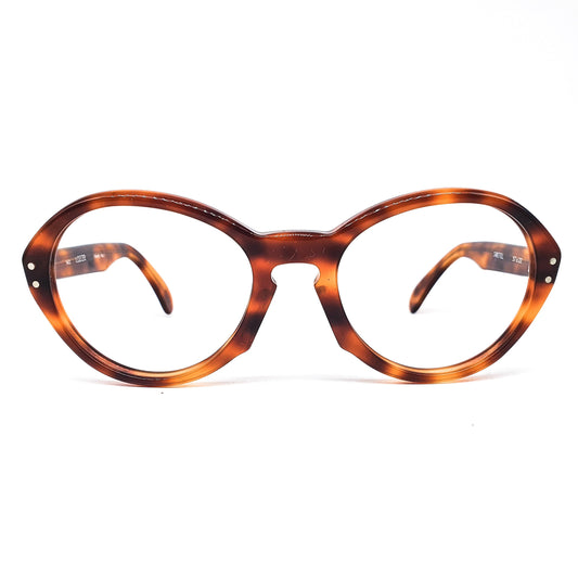 Lozza Gretel honey tortoise cellulose pantos eyeglasses frames with classic keyhole nose bridge, 1970's  NOS Italy