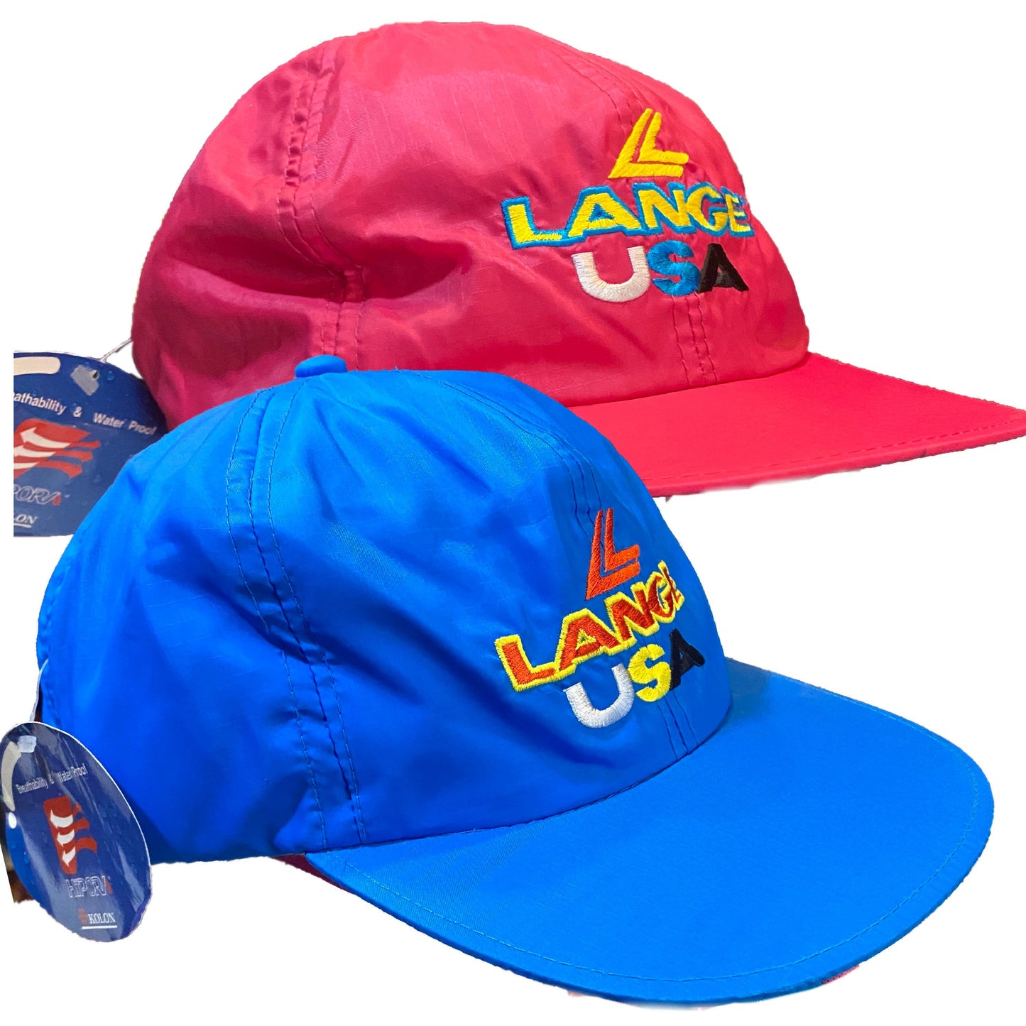 Lange USA SnapBack hats fucsia or blue colors, waterproof breathable hipora, new with tags