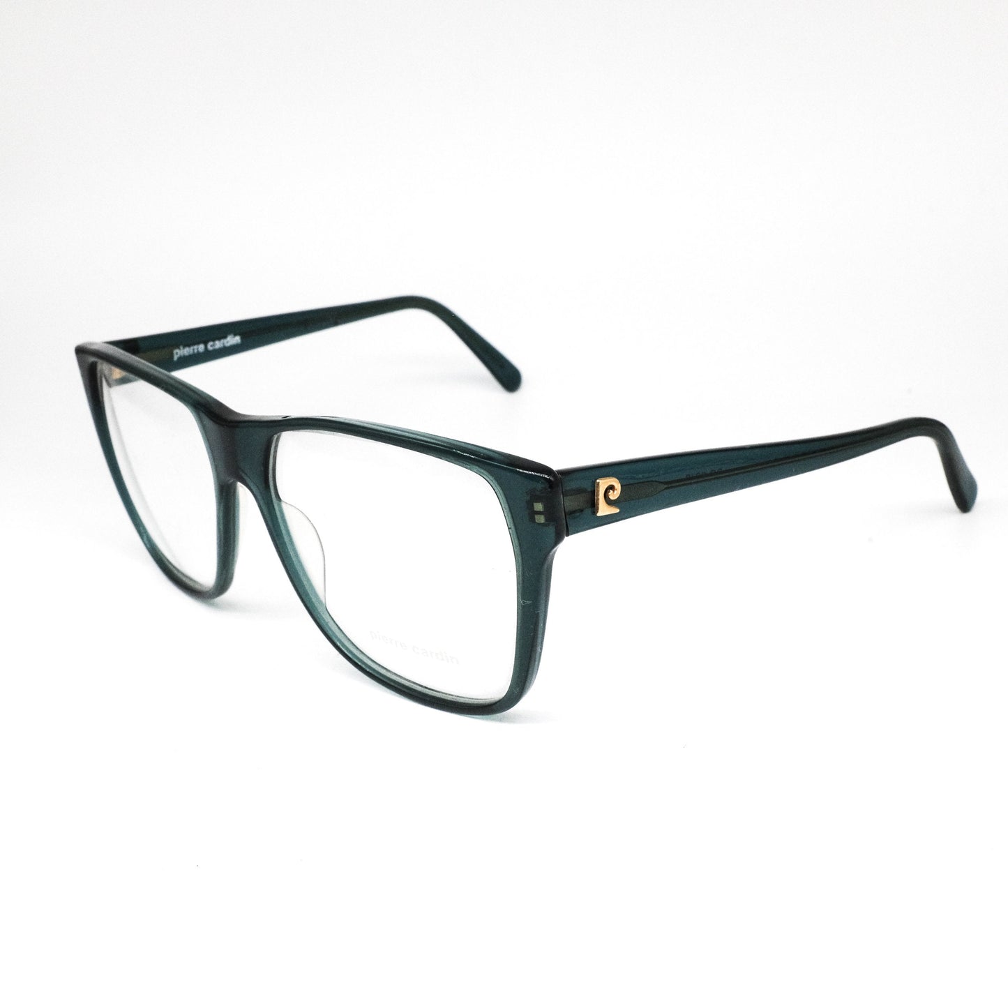 Pierre Cardin 1960s rare square oversized dark green eyeglasses frames, great condition