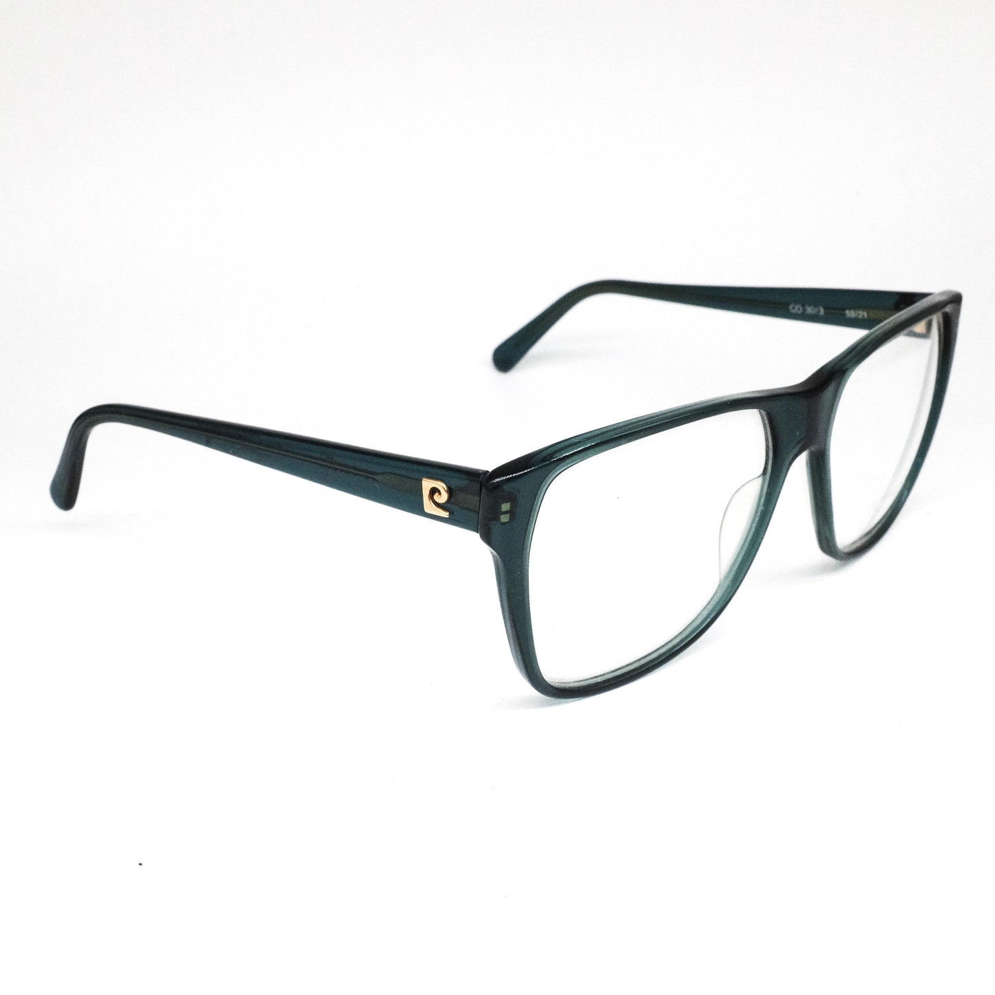 Pierre Cardin 1960s rare square oversized dark green eyeglasses frames, great condition