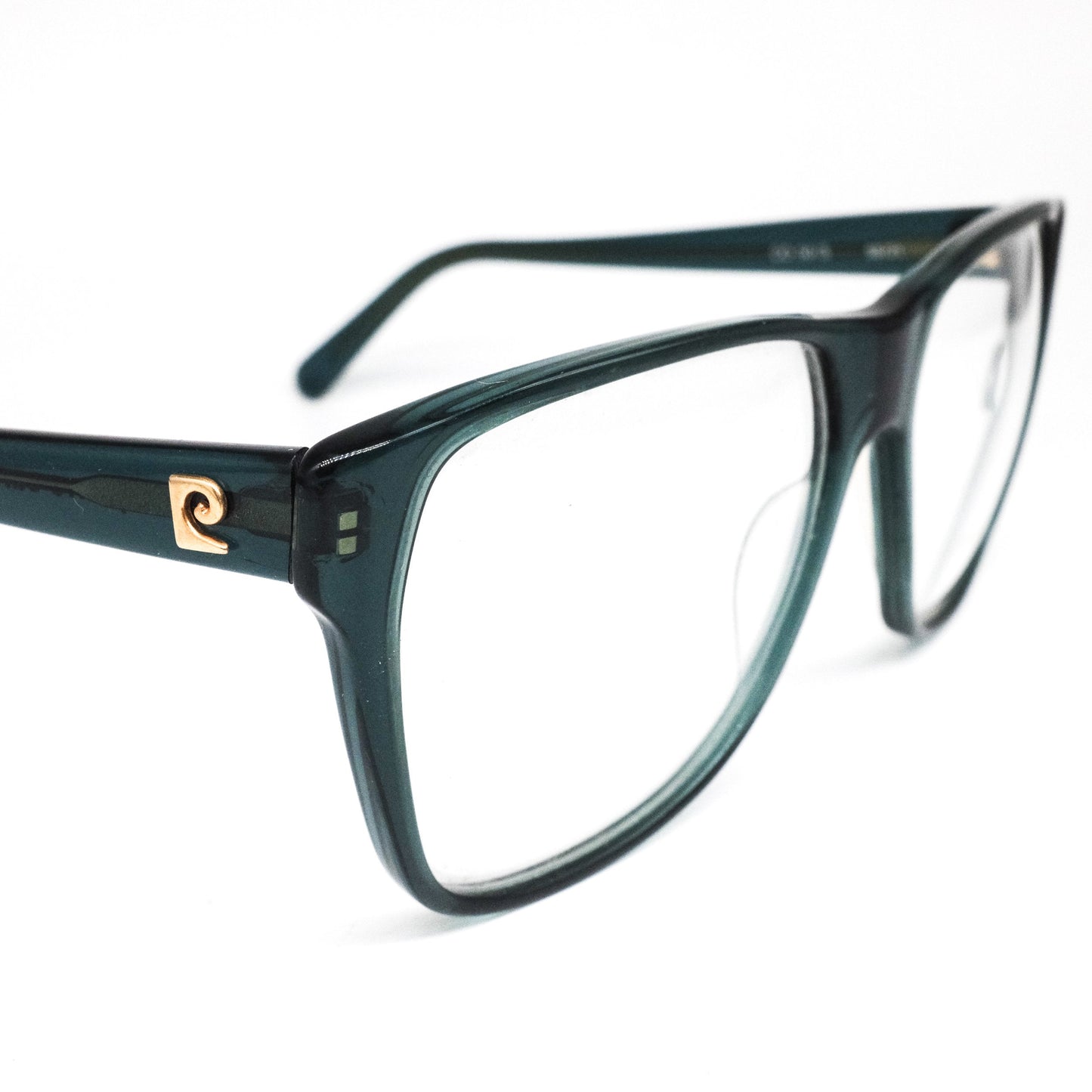 Pierre Cardin 1960s rare square oversized dark green eyeglasses frames, great condition