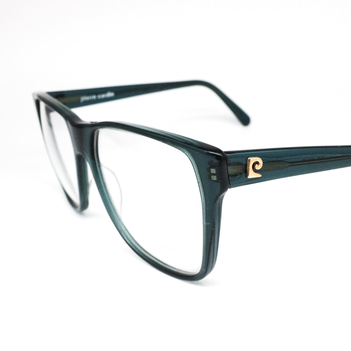 Pierre Cardin 1960s rare square oversized dark green eyeglasses frames, great condition