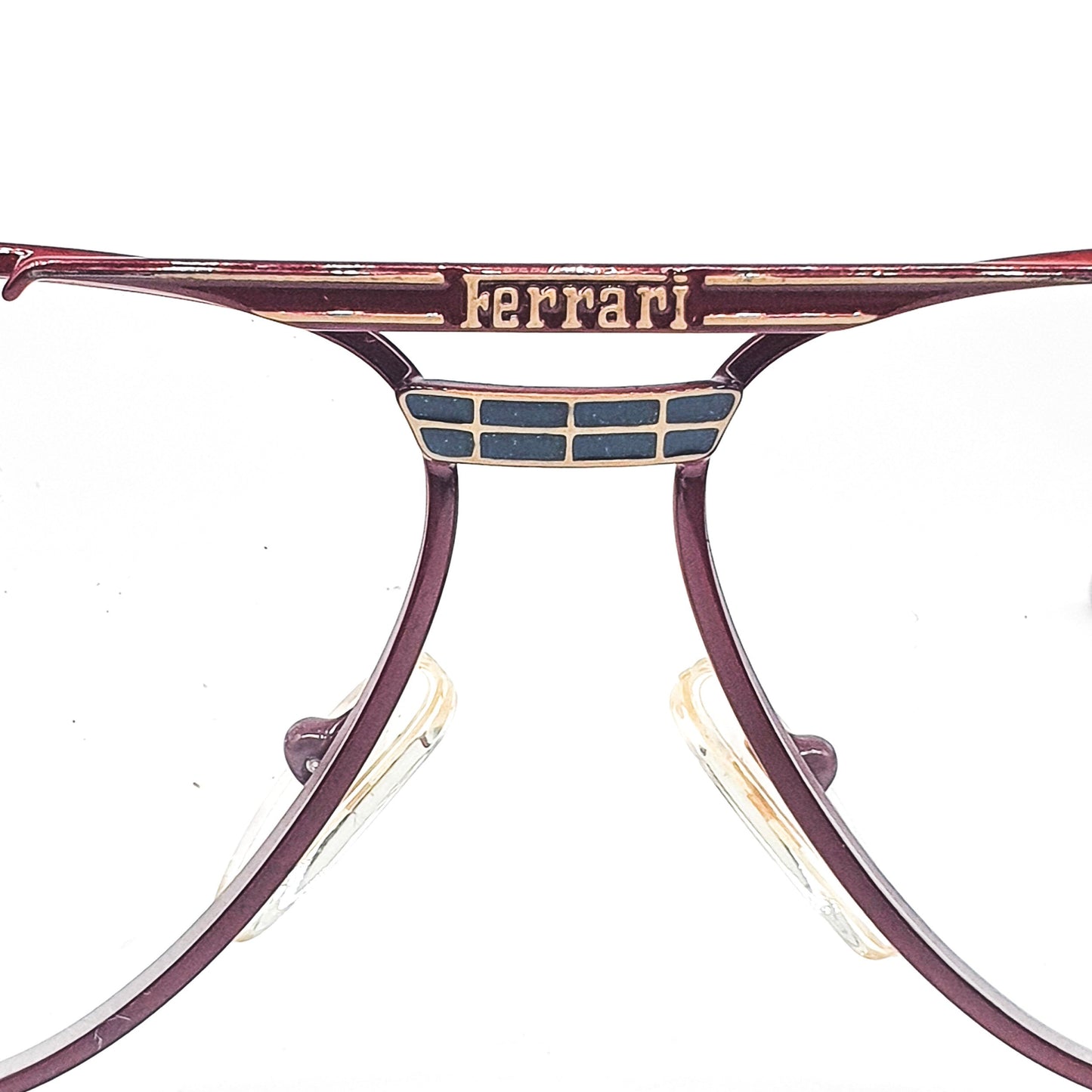 Ferrari Burgundy Oversized Aviator Eyeglasses Frames  Made In Italy 1980s NOS