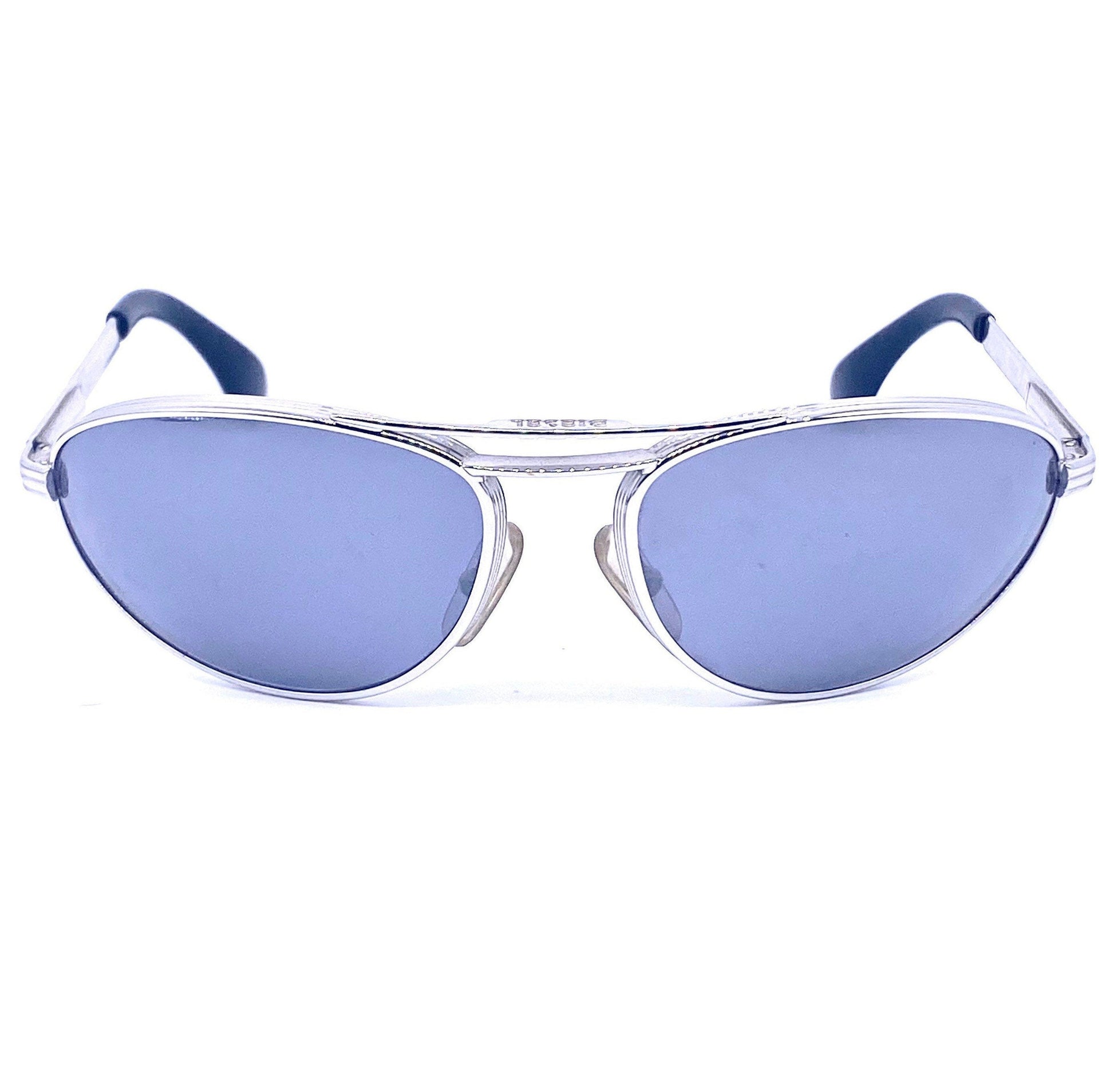 Diesel shades mod Razor vintage silver metal wrap sunglasses, NOS