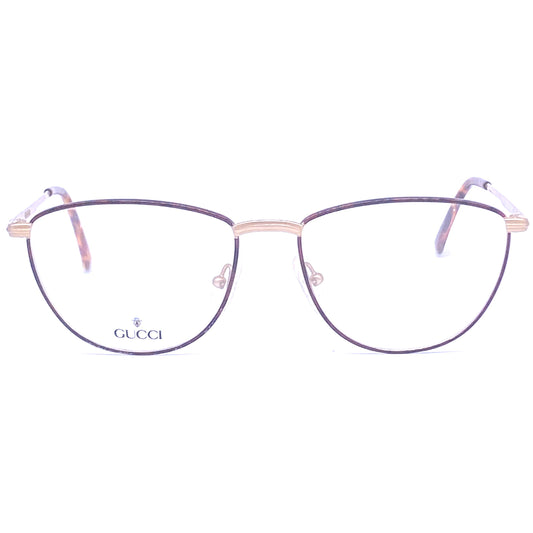 Gucci GG 2238 oval brown and gold tortoise metal frames made in Italy, 1980s NOs