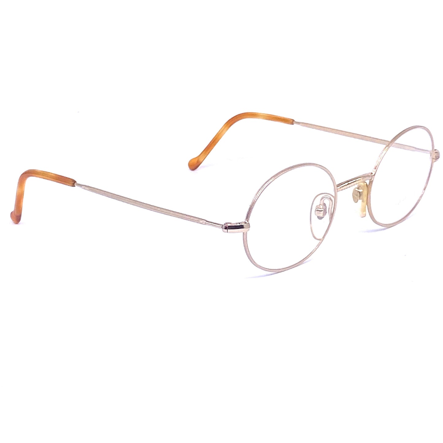 Giorgio Armani Round matte gold minimalist eyeglasses frames , 1980s ITALY NOS