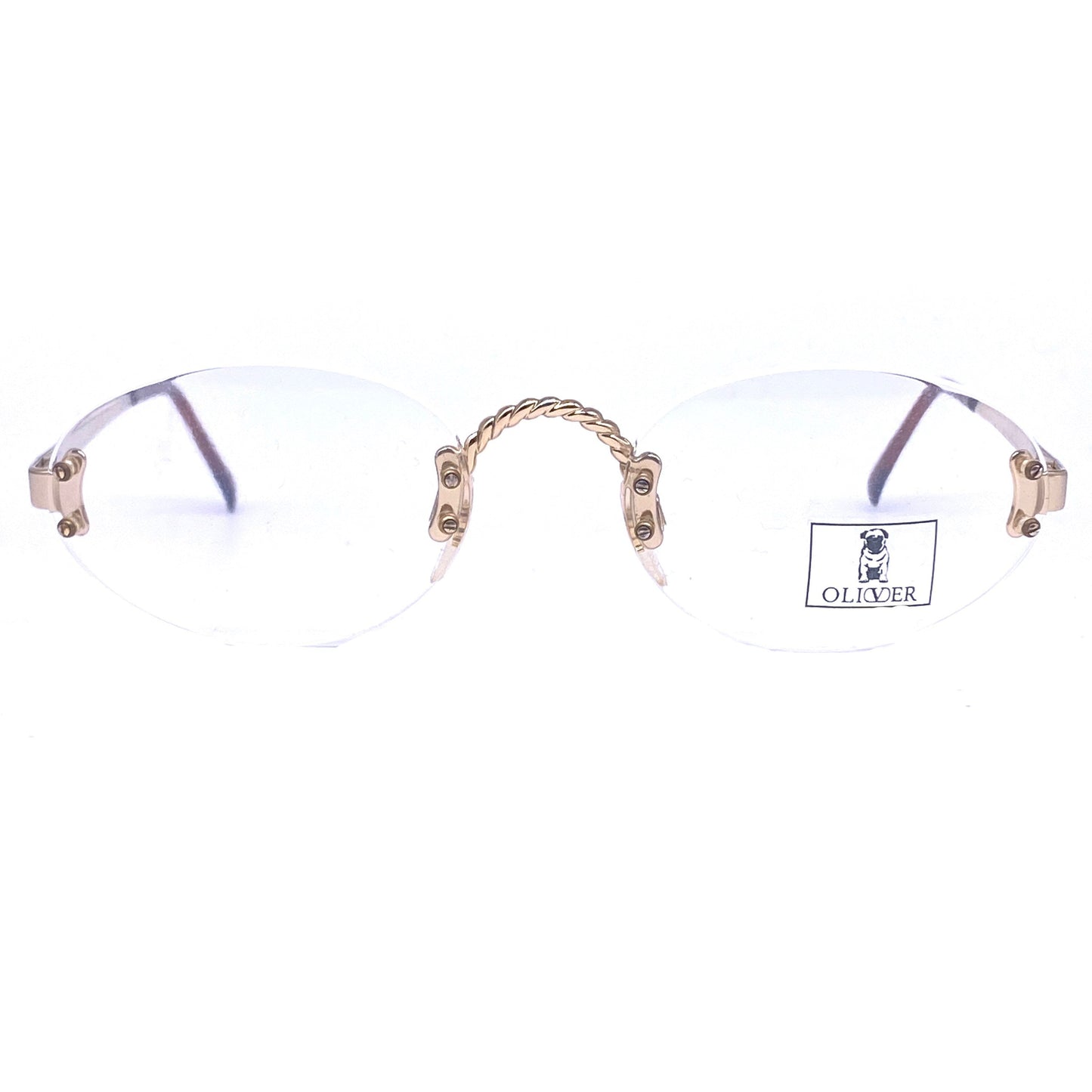 Oliver 1350 903 Oval rimless golden metal eyeglasses frame no’s 80s Italy