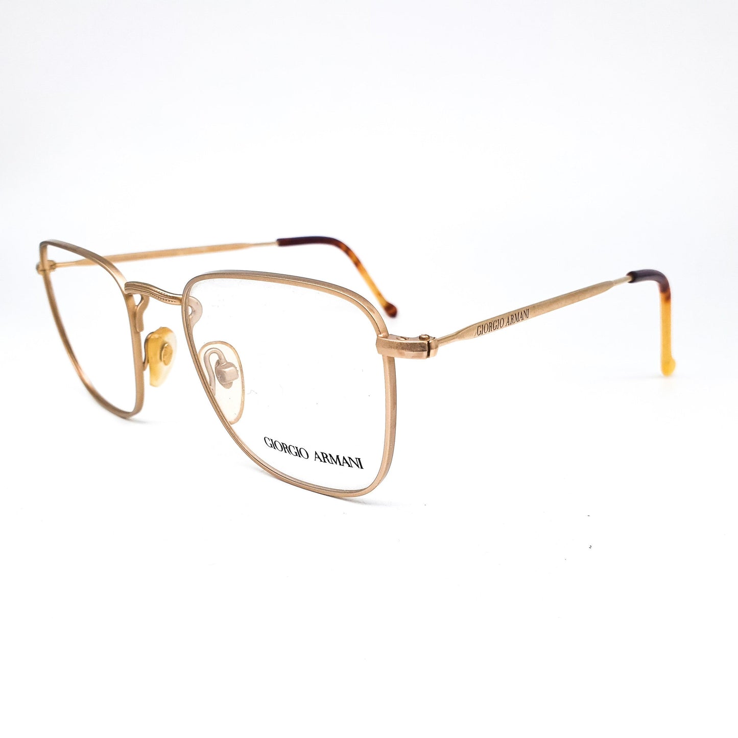 Giorgio Armani large square gold eyeglasses frames, 1980s ITALY NOS