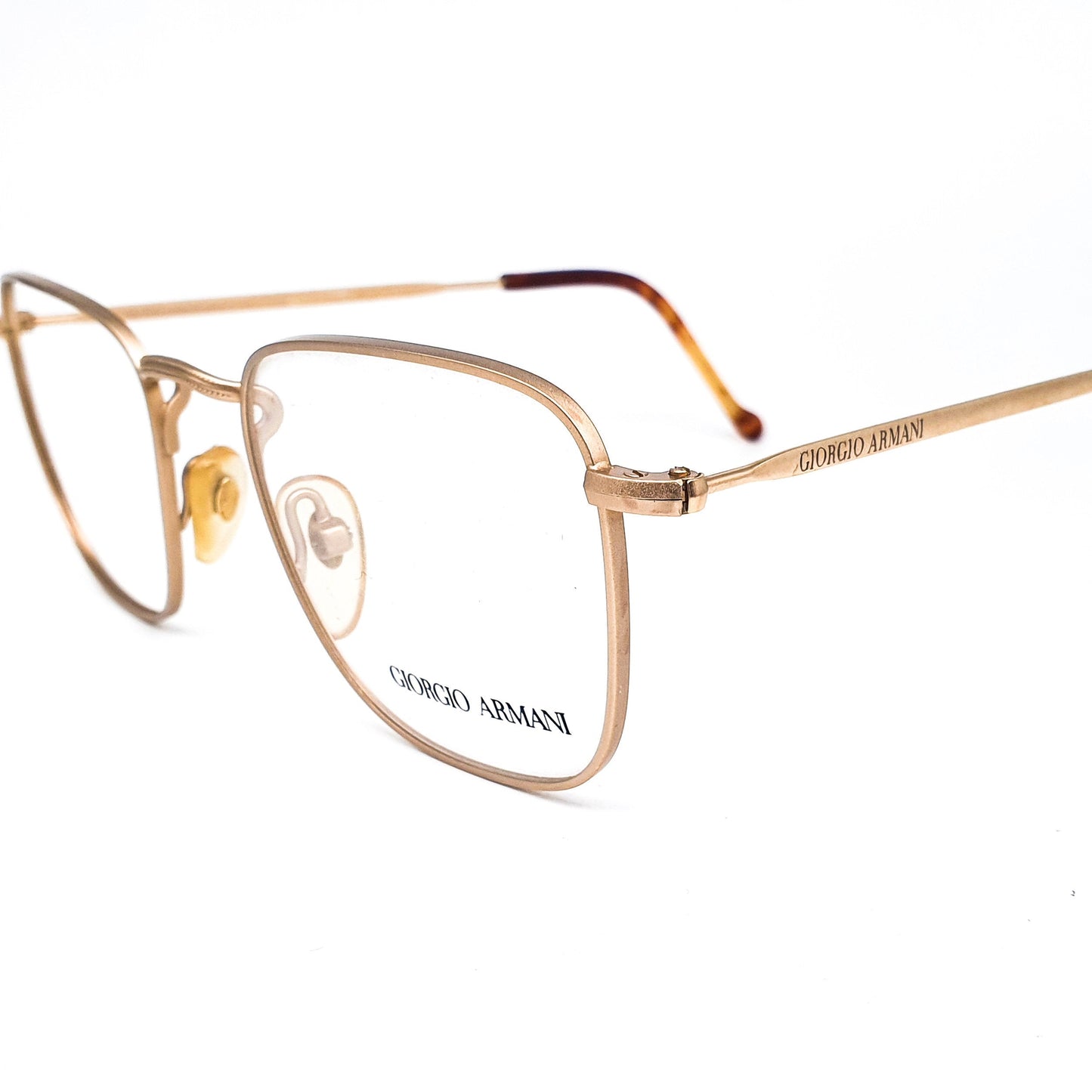 Giorgio Armani large square gold eyeglasses frames, 1980s ITALY NOS