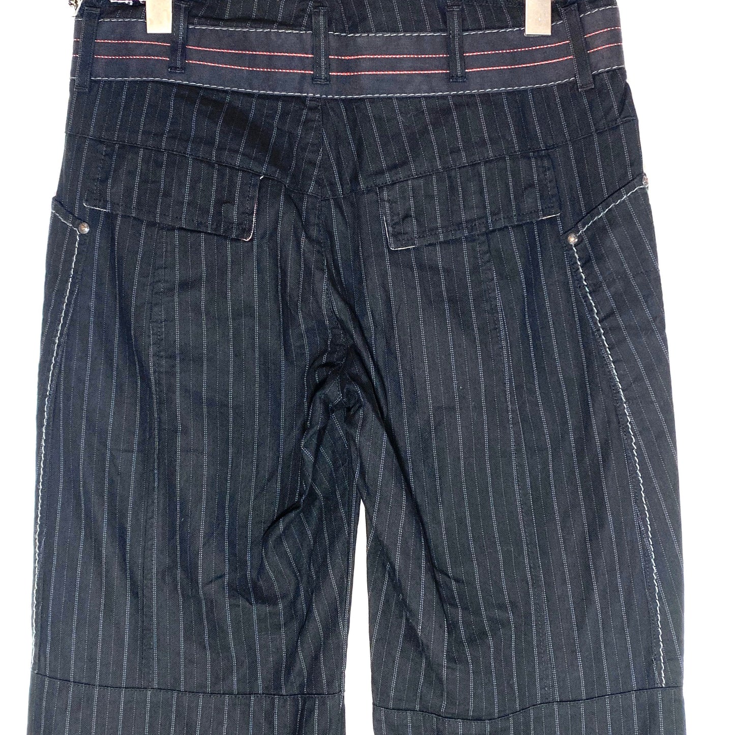 Marithe F. Girbaud Casual pinstripe navy (almost black) men trousers made in Italy in the 90s, new old stock with tags