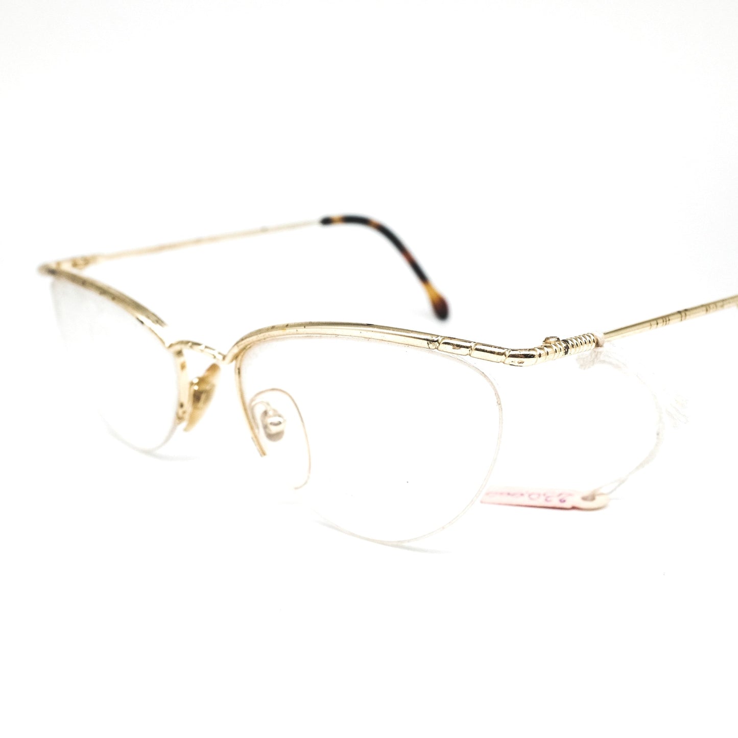 Anne Marie Perris X015 vintage luxurious golden cateye with thick browline eyeglasses frames plated in 23k gold, nos 80s Italy