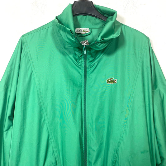 Lacoste 90s primary green windbreaker jacket with bat sleeves, size 44