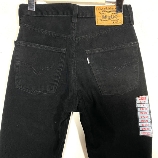 Levi’s 551 NOS/NWT 90s deep black jeans with black stitching, new and mint 90s deadstock