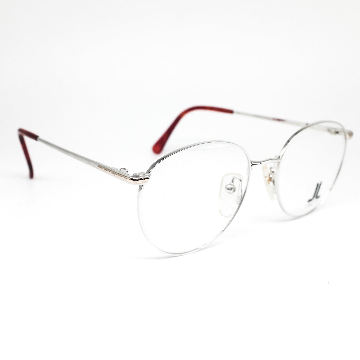 Lancetti minimalist round silver metal eyeglasses made in Japan, 1980s NOS