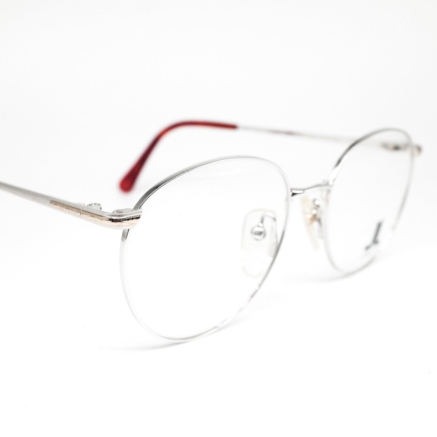 Lancetti minimalist round silver metal eyeglasses made in Japan, 1980s NOS