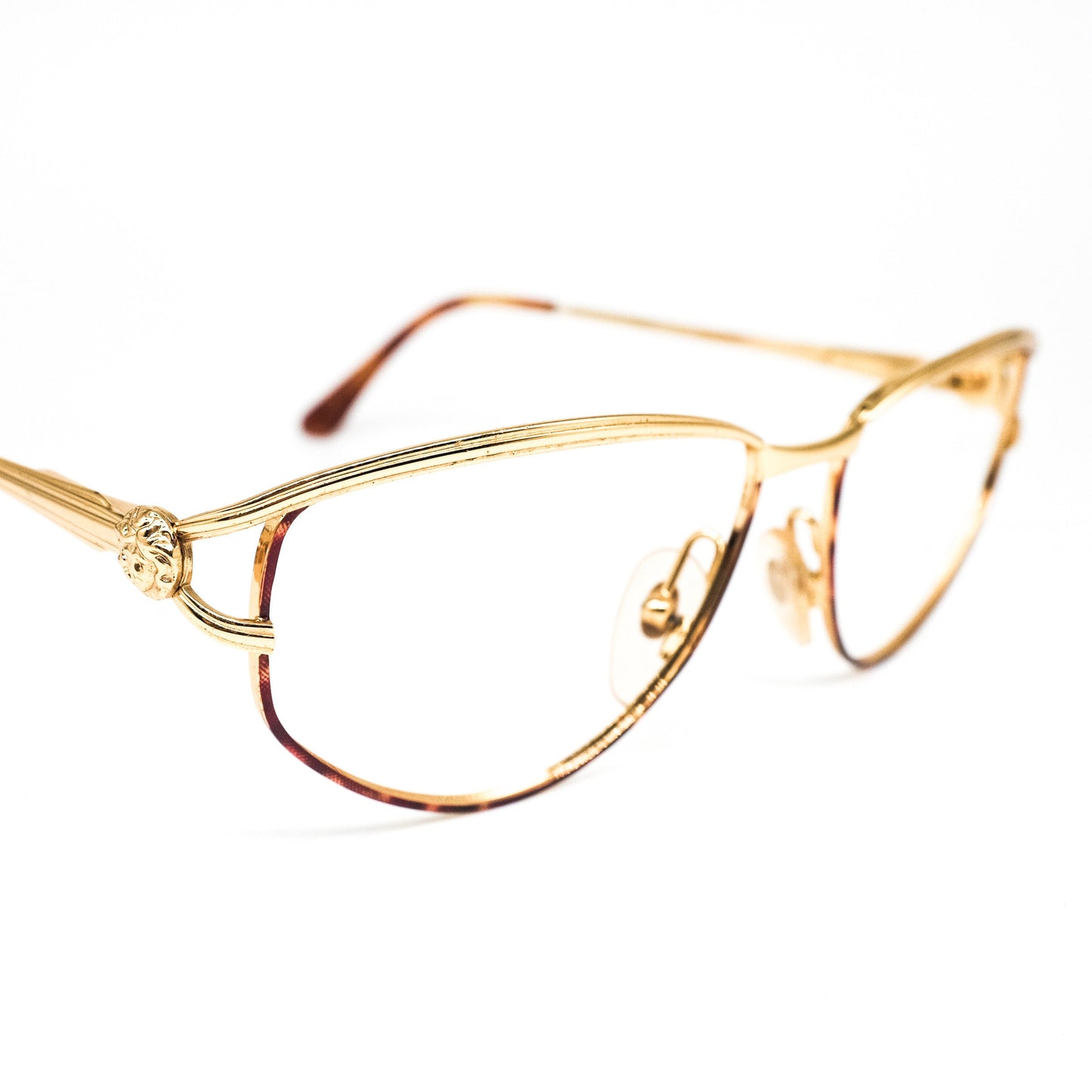 Gianni Versace G95 medusa golden metallic eyeglasses frames made in Italy, NOS 1990s