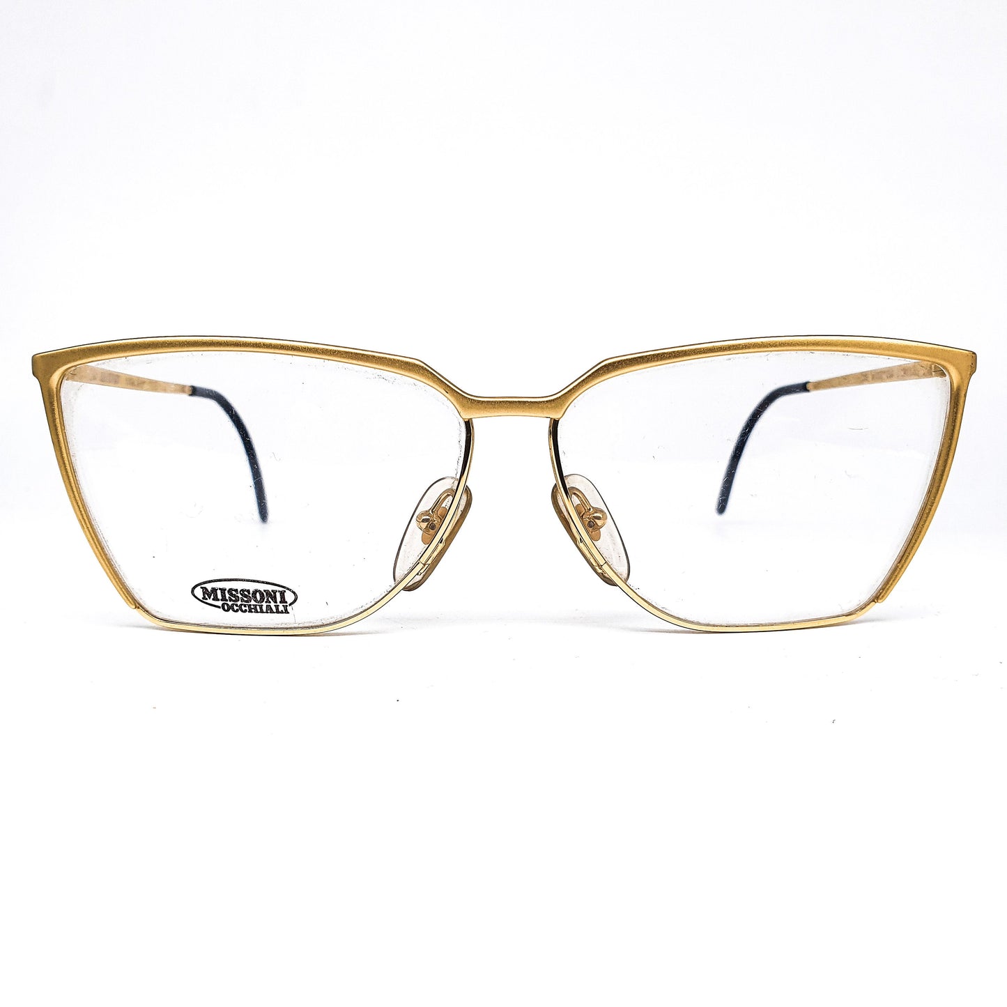 Missoni M317 oversized gold square cateye eyeglasses frames, 1980s NOS Italy