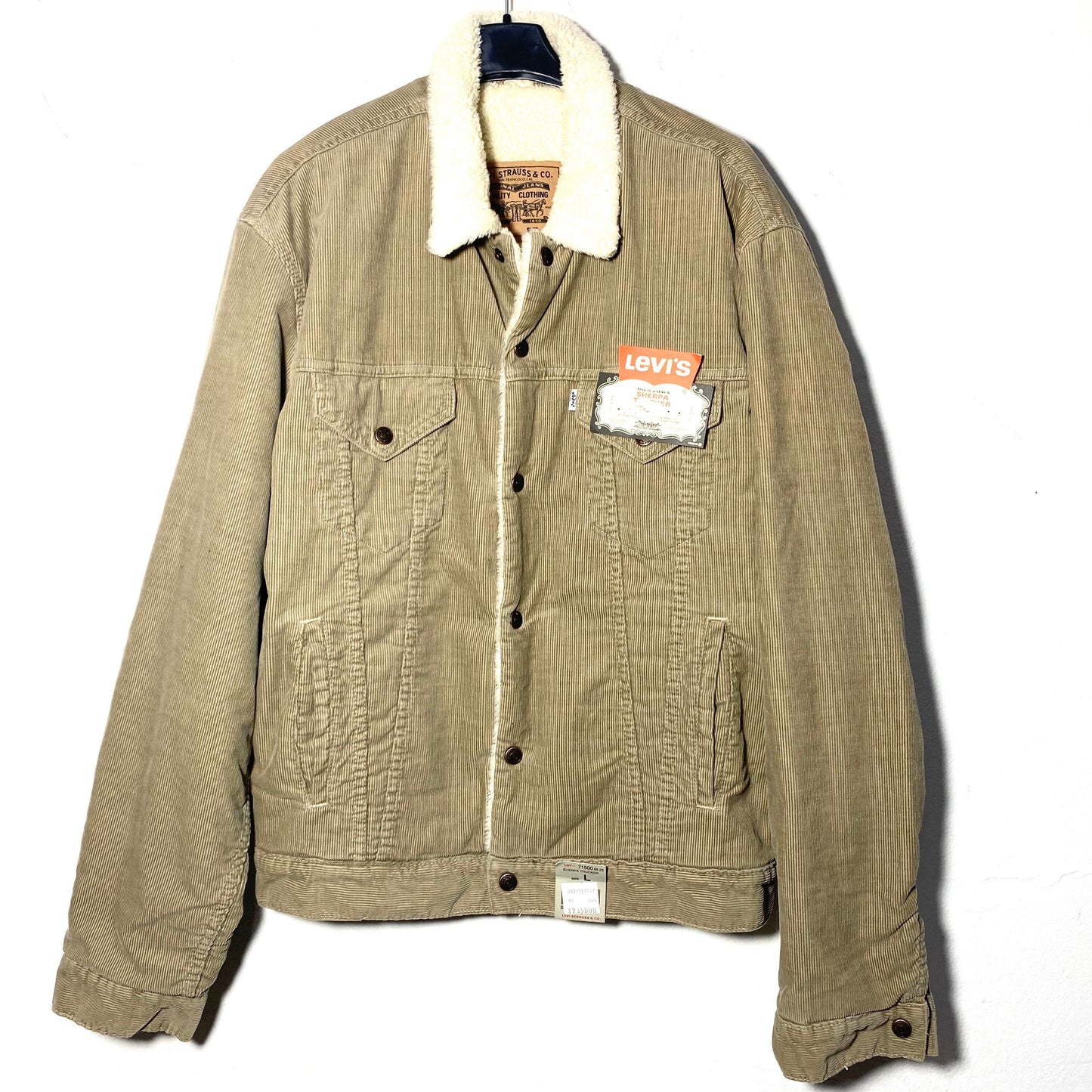 Levi’s 80s NOS corduroy Sherpa trucker jacket size L, new with tags
