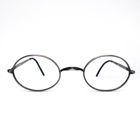 John Lennon vintage dark silver classic English oval metallic eyeglasses frames, NOS 1960s