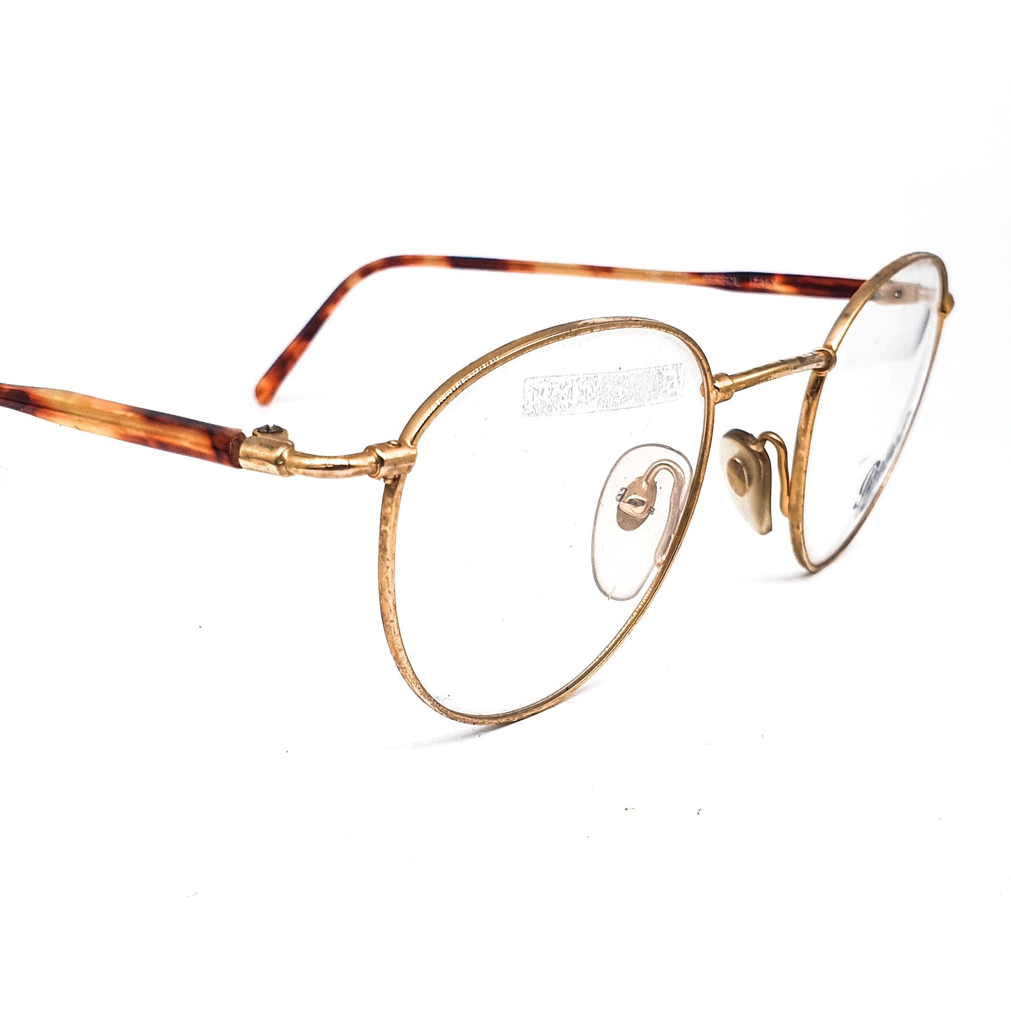 Persol Ratti Radyr drop shape golden metallic rim with brown tortoise temples eyeglasses frames NOS 80s Italy