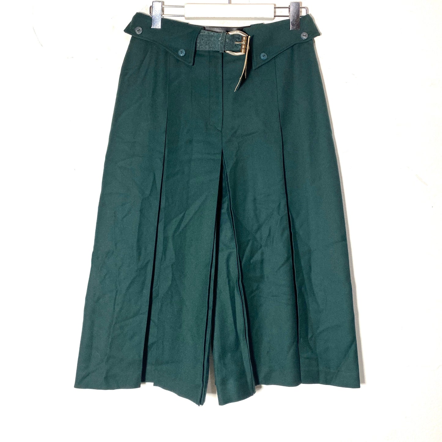Vintage 70s petrol green pant-skirt made in Itaky, new with tags, belt included.