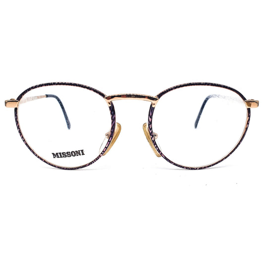 Missoni M418 classic vintage minimal round drop shape metal eyeglasses frames, 1980s NOS Italy