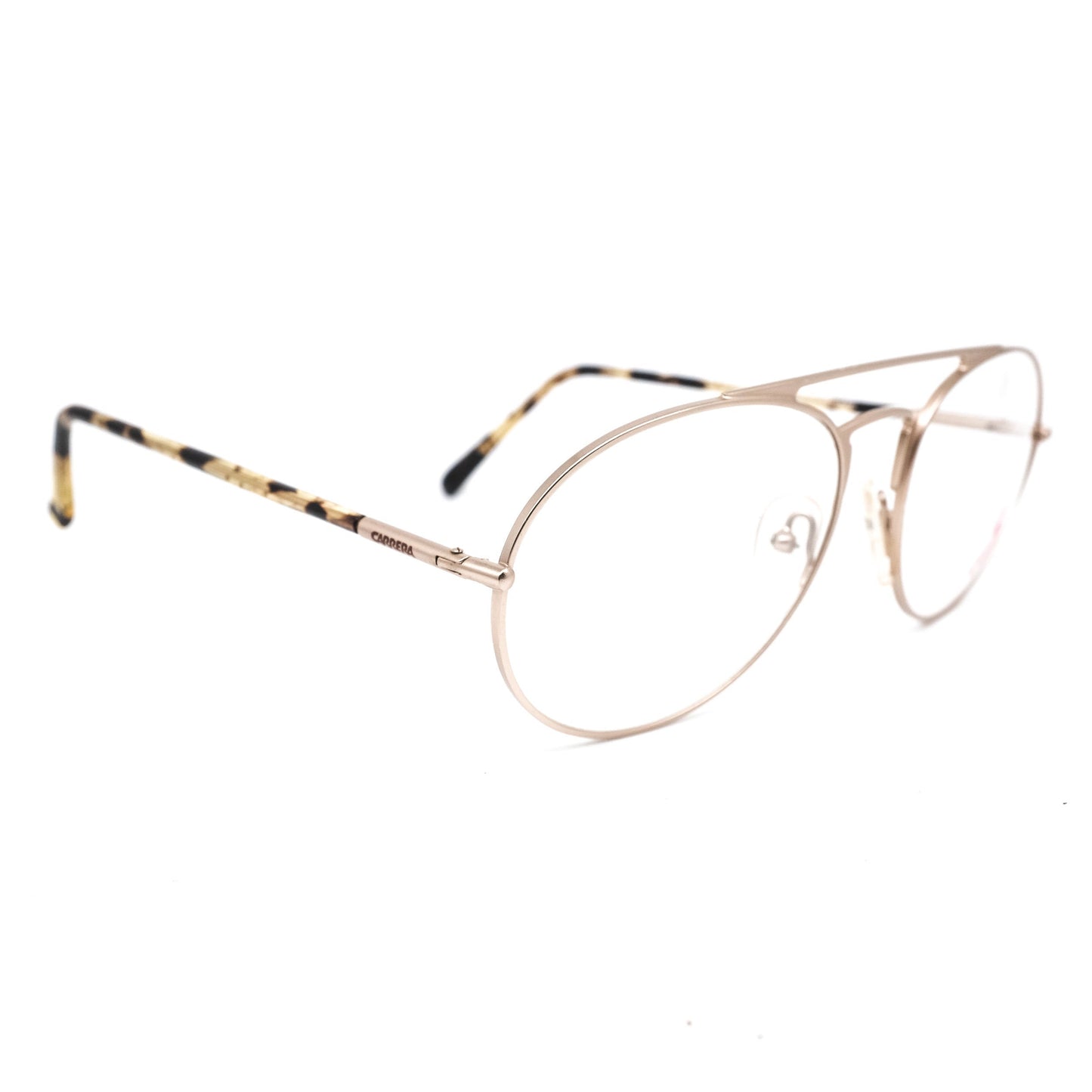 Carrera 5793 golden round aviator metallic aviator eyeglasses frames with tortoise acetate temples, made in Austria 80s NOS