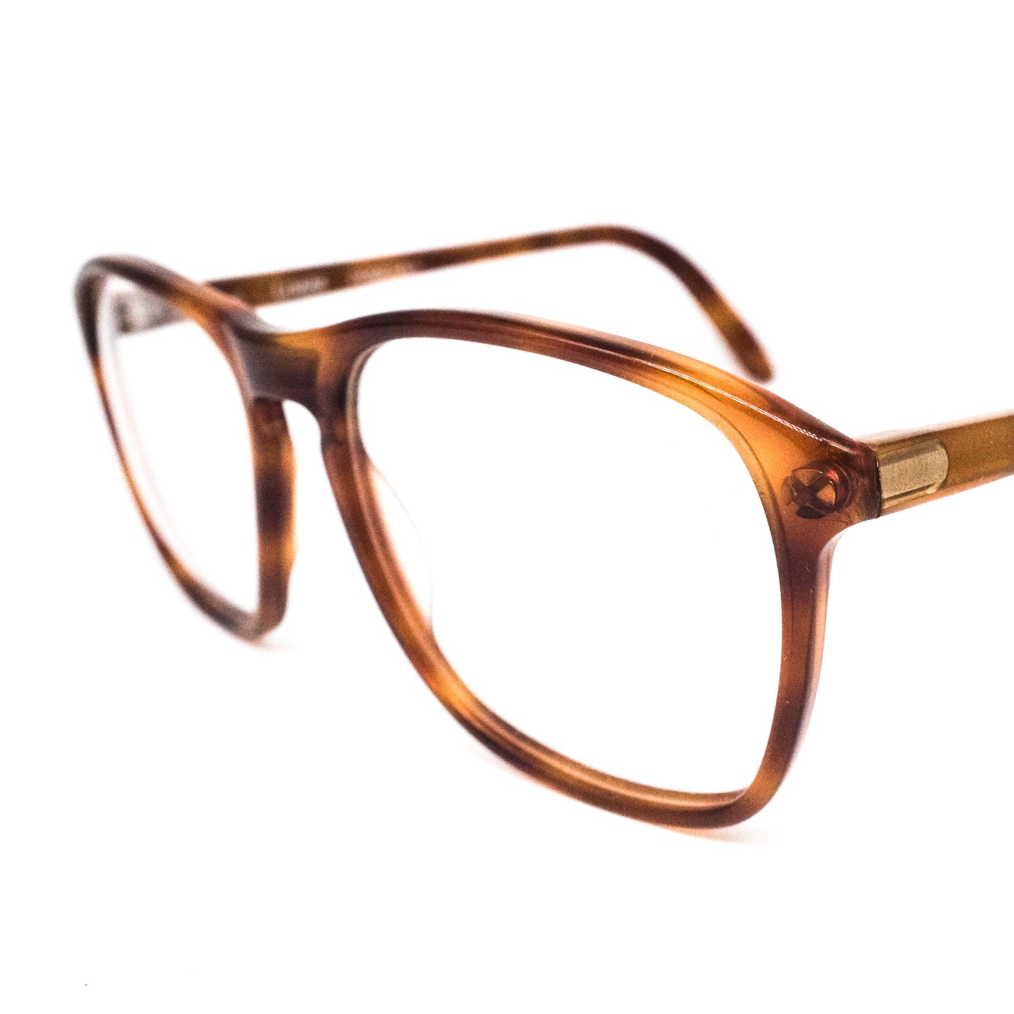 Lozza cooper large cello aviator eyeglasses frames in honey tortoise or black, 1970's  NOS Italy