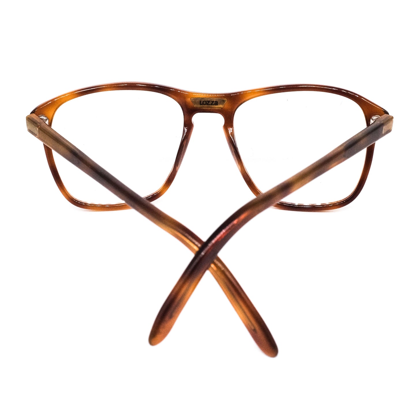 Lozza cooper large cello aviator eyeglasses frames in honey tortoise or black, 1970's  NOS Italy