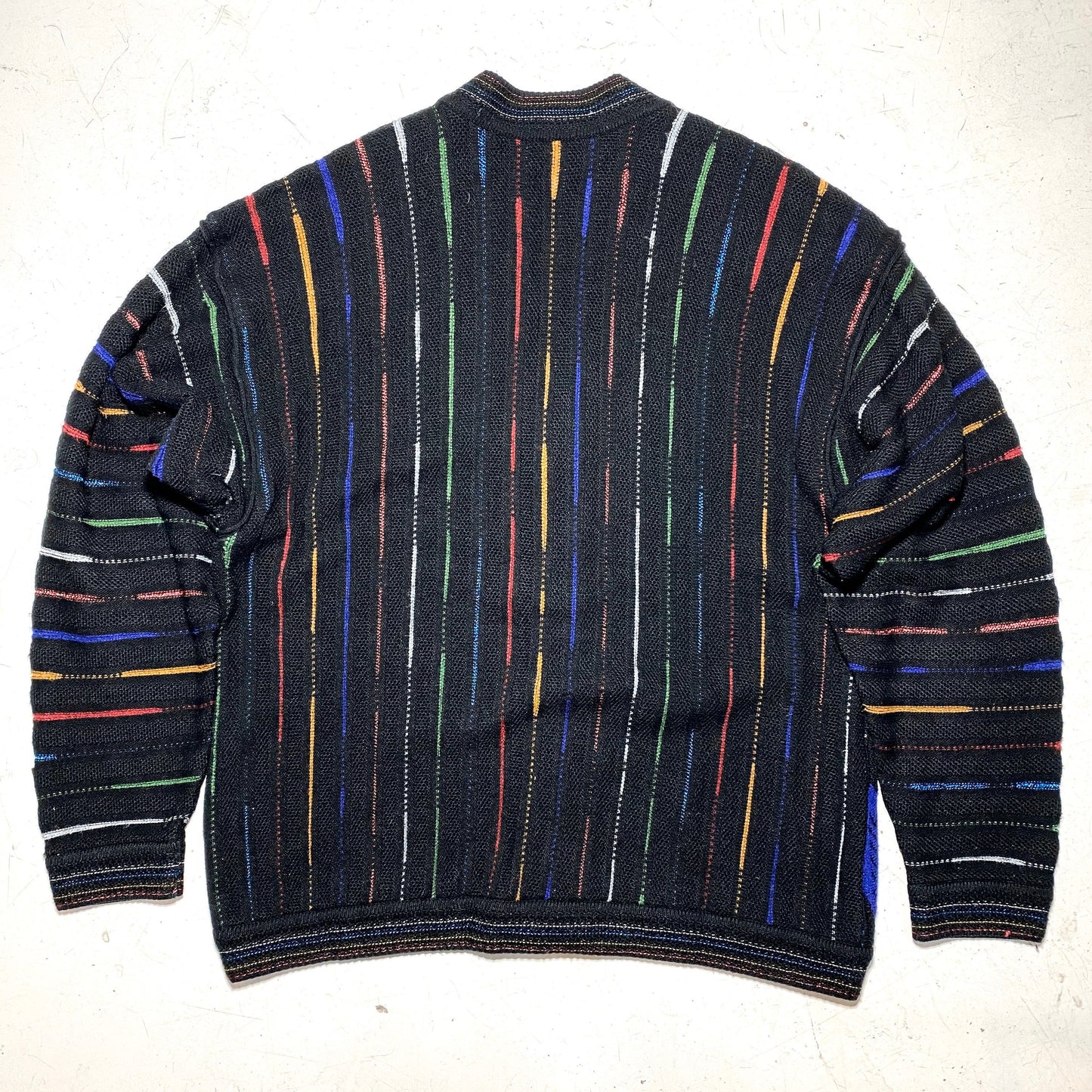 Carlo Colucci coolest primary colors knitted wool sweater / cardigan Coogi / Biggie style, 1990s mint coming in 2 sizes, 52, 54