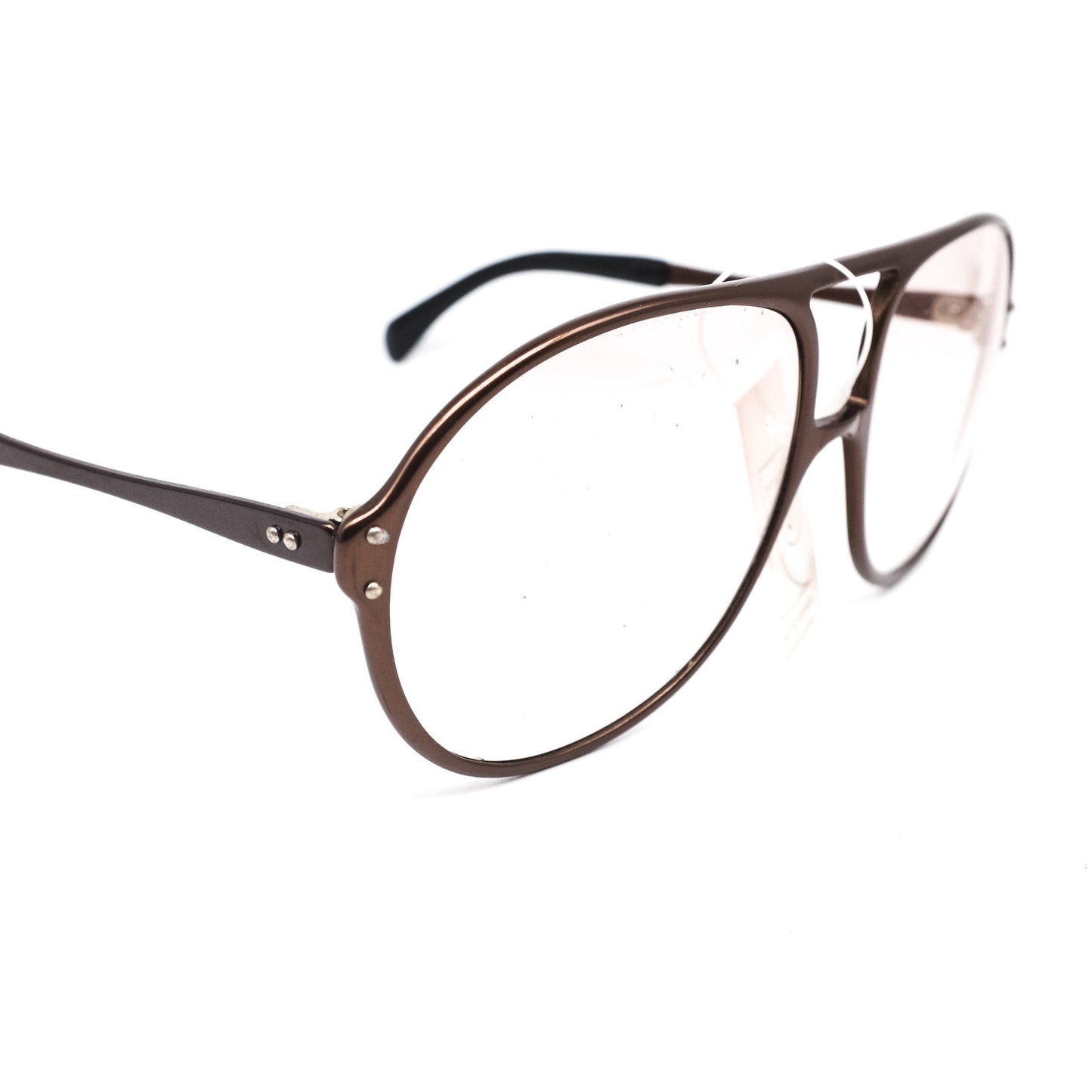 Pierre Cardin 1960s rare round large aviator style brown acetate eyeglasses frames, great condition NOS