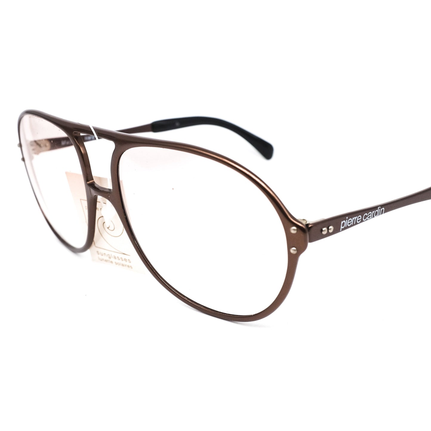 Pierre Cardin 1960s rare round large aviator style brown acetate eyeglasses frames, great condition NOS