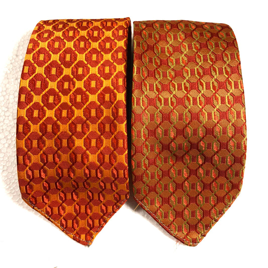 1970s NOS pure mod /psychedelic style silk jacquard Vintage ties, 2 colorways