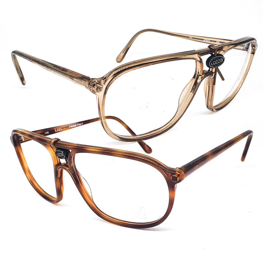 Lozza Zilo celloluse acetate aviator eyeglasses frames with large square rim with round corners 1970's  NOS