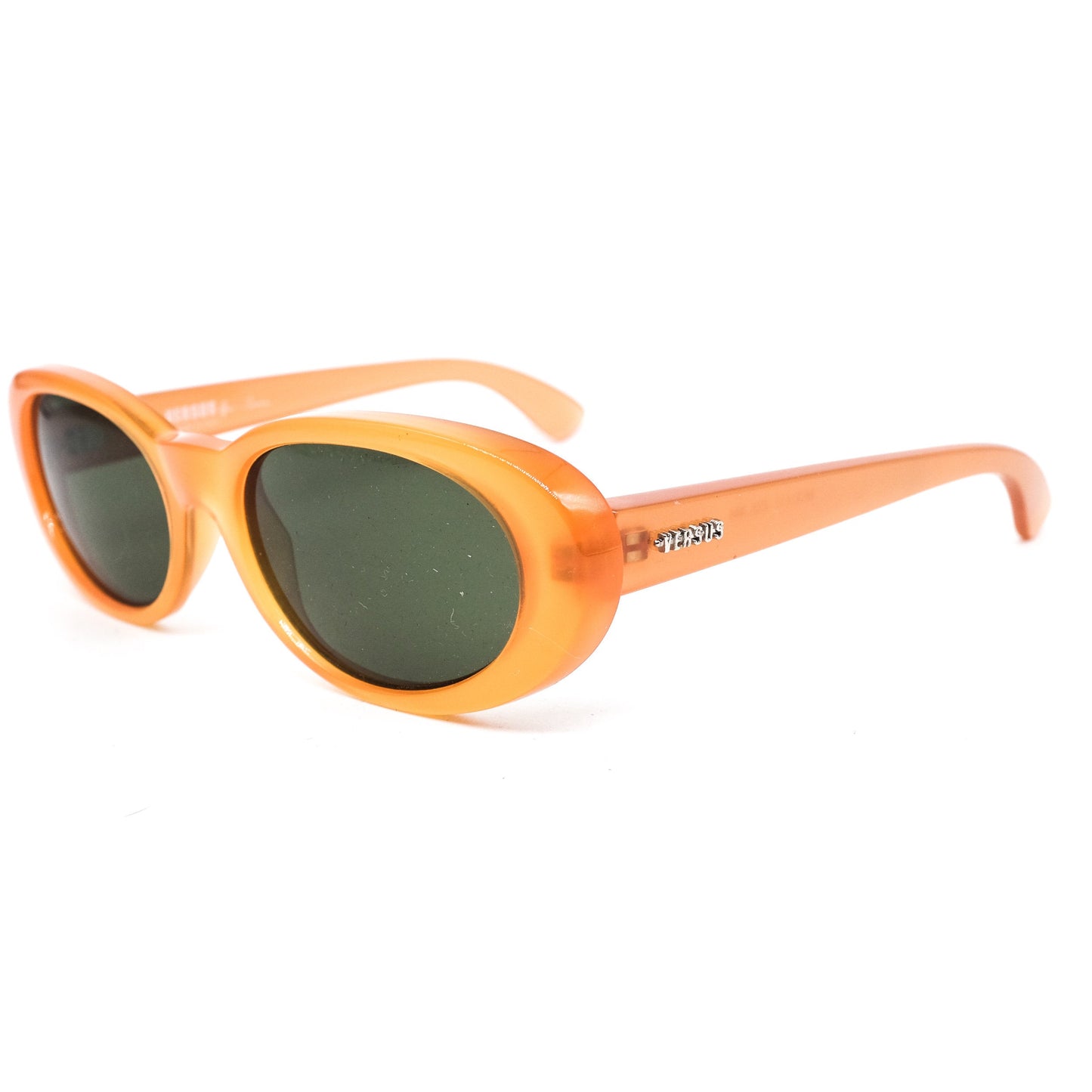 Versus Versace E-17 retro bold light orange oval sunglasses, 90s NOS Italy