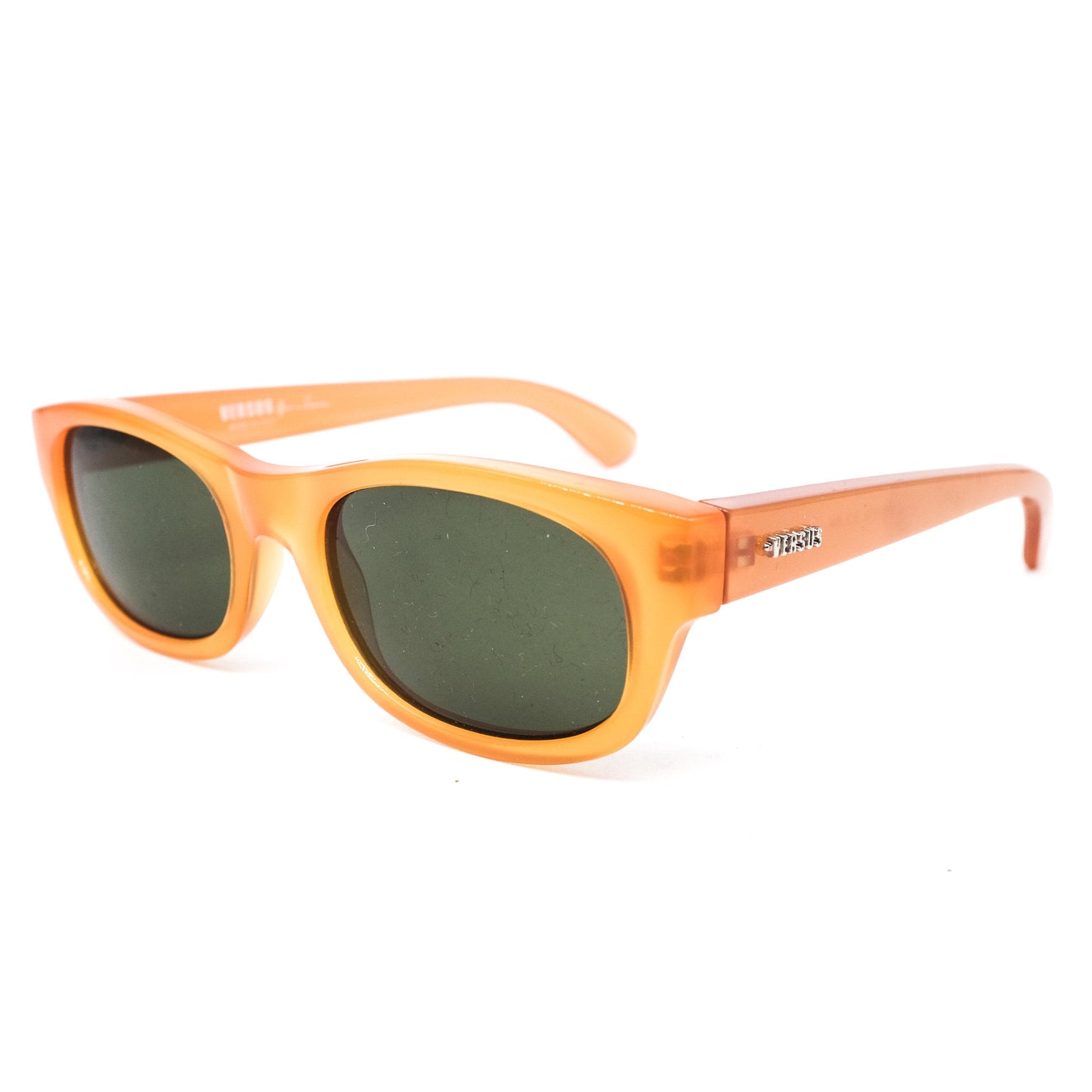 Versus Versace E-19 retro bold light orange oval wayfarer sunglasses, 90s NOS Italy