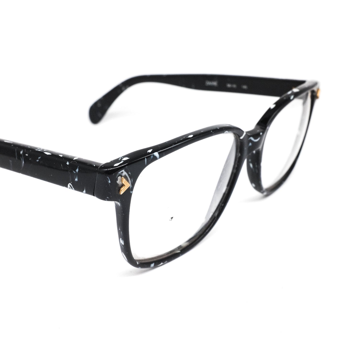 Lozza Zaire black and white marble like cellulose square eyeglasses frames, 1970's  NOS Italy