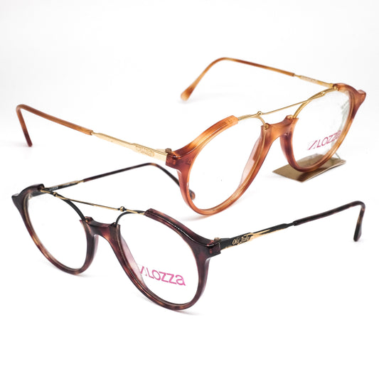 Lozza raymond round cello aviator eyeglasses frames available in two colour ways, made in Italy 1990s NOS