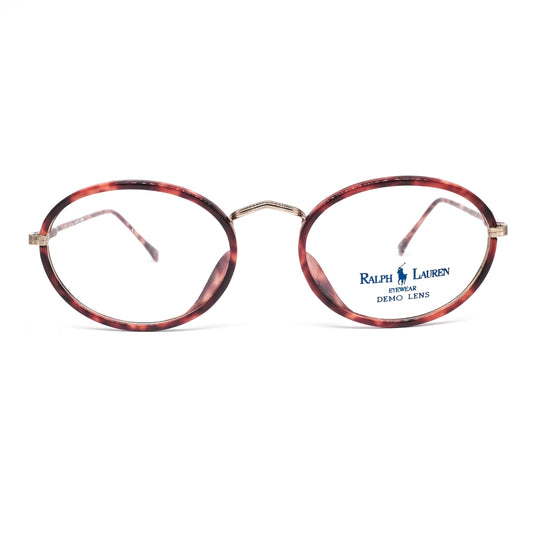 Ralph Lauren 130 517 retro geeky oval slim red tortoise cello eyeglasses frames, 90s NOS