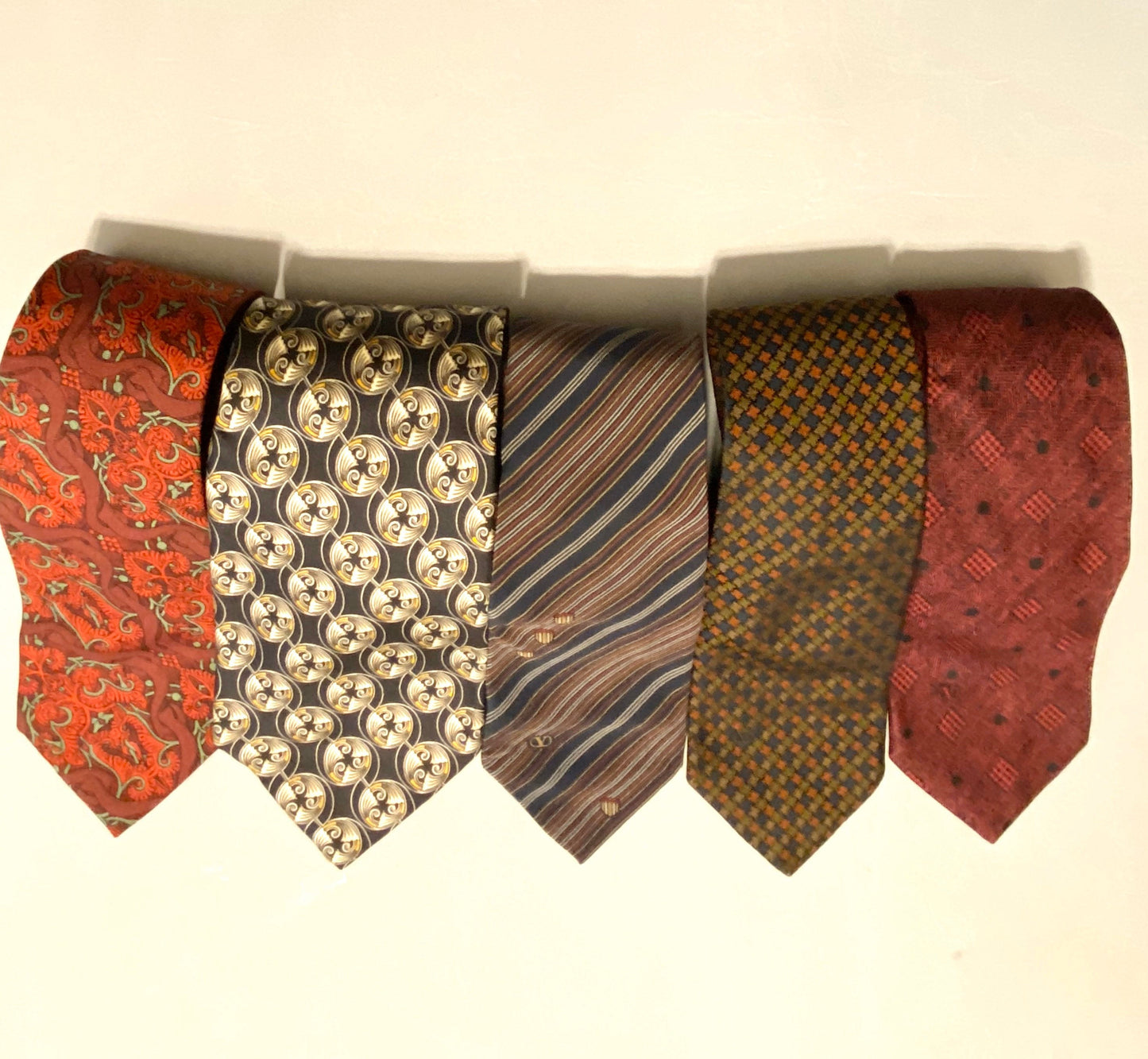 Valentino vintage silk ties made in italy , 1980s / 1990s, perfect condition