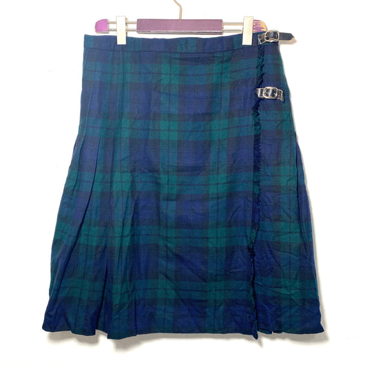 Men’s Blue tartan kilt with leather straps made in Italy, pure new wool, mint condition size 14, XL