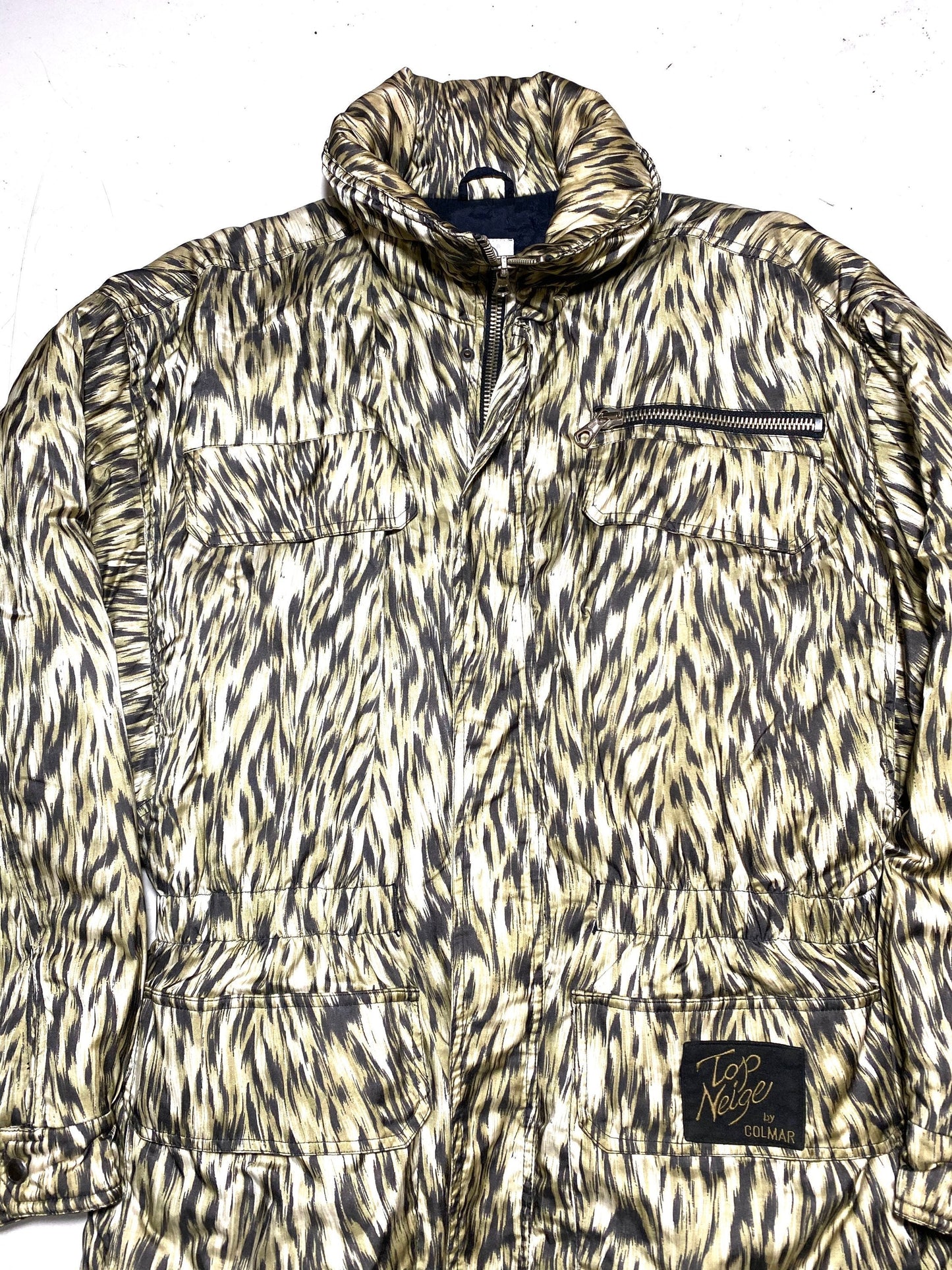 Colmar Animalier Tiger print snow ski padded jacket made in Italy, 90s mint condition sz S man